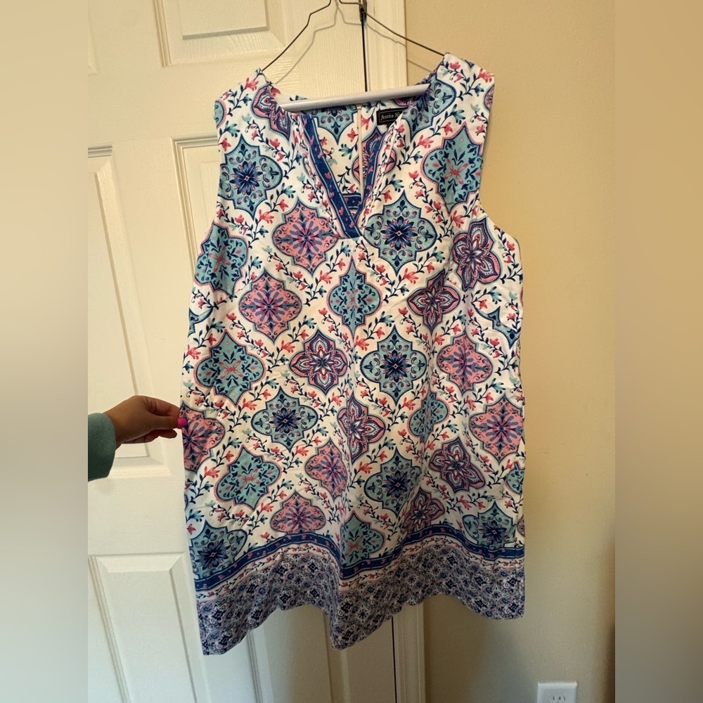 Jessica Howard Blue and Pink Patterned Dress